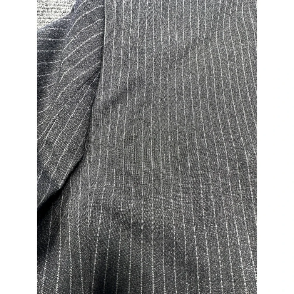 Nautica Suit‎ Jacket Mens 46 Gray Pinstripe 2 Button Blazer Stretch Business